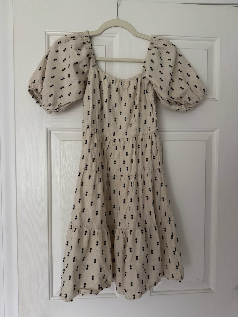 Sam & Sam Cream and Black Linen Dress